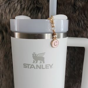 C pink Alphabet Letter Charm Accessories Stanley Cup ID Name Initial Let…